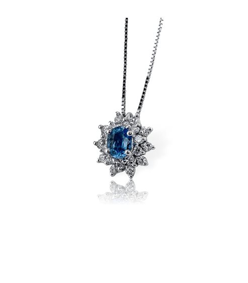 Halskette Nardelli Gioielli Dame in Gold Zaffiro blu 0.42 Ct EL0871Z - EL0871Z